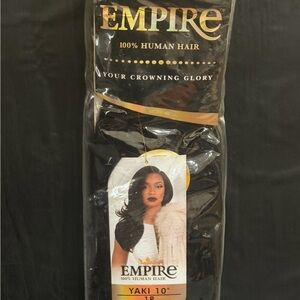 NWT Sensationnel EMPIRE YAKI 100% Human Hair Straight Weave - 10 in Color 1B